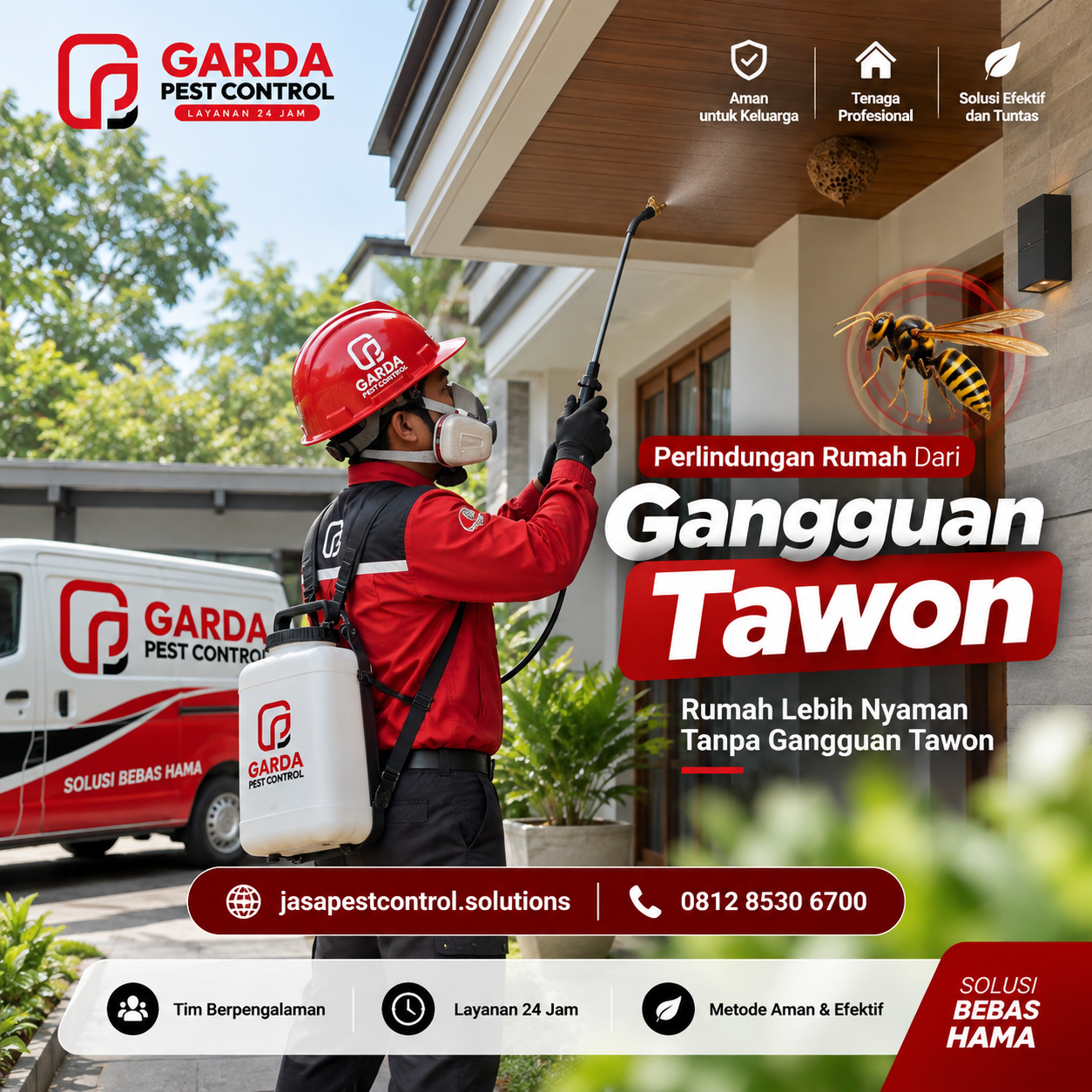Jasa Pembasmi Tawon Surabaya 24 Jam Emergency untuk Penanganan Sarang Berbahaya